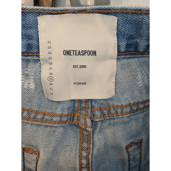 One Teaspoon Marlons‎ Bleach Destroyed Frayed Hem Denim Shorts Size 29 - Picture 4 of 6